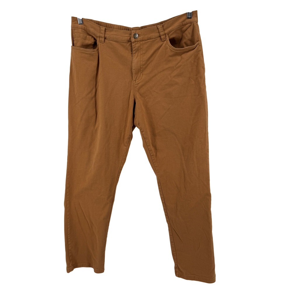 Pact Organic Cotton Twill Pants Mens XL Brown 38x32‎ Straight Leg Sustainable